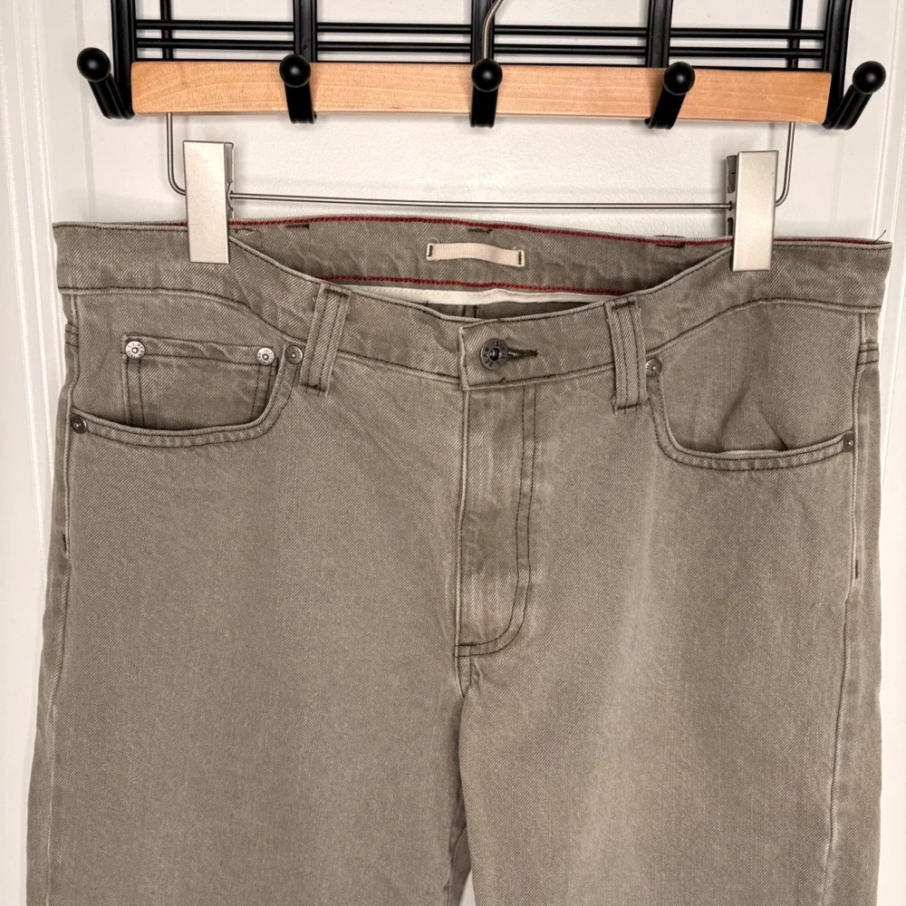 LL Bean Jeans Standard Fit Mens 34x34 Taupe Gray Cotton Casual Work Pants EUC